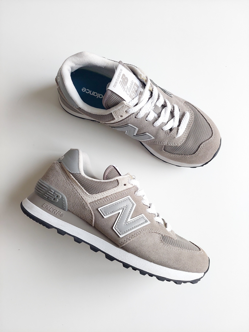 New Balance 574 Classic Sneakers Women's US 7.5 Taupe Gray Casual Shoes Fashion